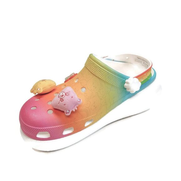 CROCS Care Bears Crush Slip On Clogs Mens Size 11 Womens 13 Shoes Rainbow White - Picture 6 of 11